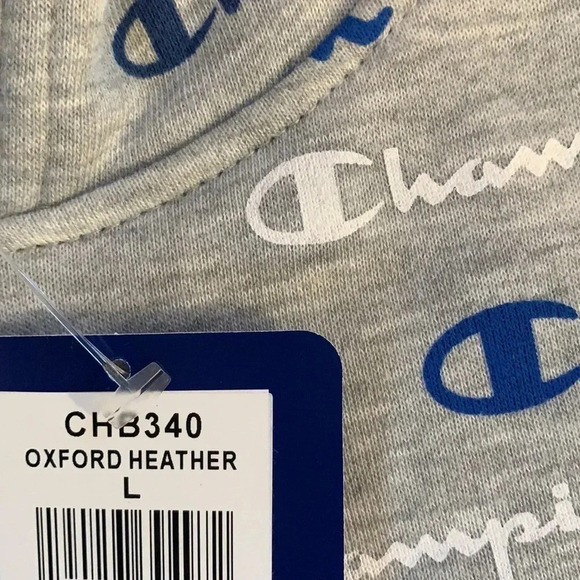 Champion Logo Hoodie Size Large Grey New - Picture 7 of 10